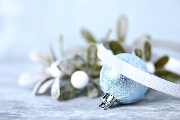 Christmas decoration. Bright wooden background.