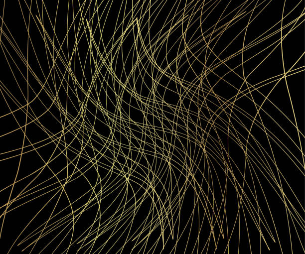 istock Gold luxurious line pattern with hand drawn lines. Golden wavy striped, Abstract background, vector illustration 1292095418