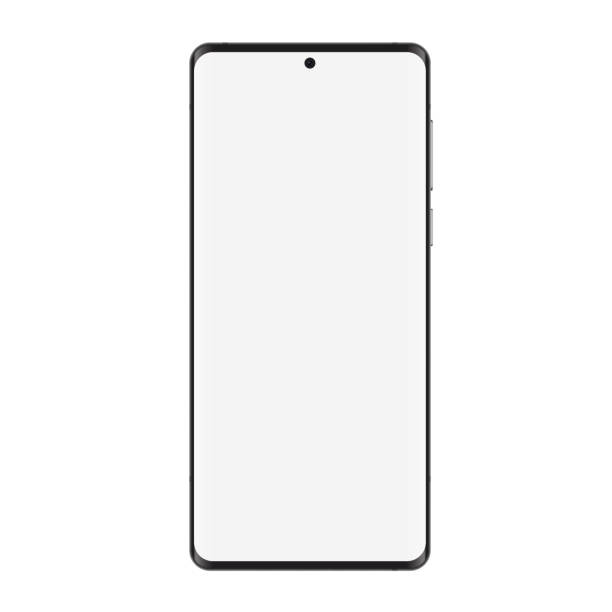 смартфон реалистичный макет переднего вида с пустым экраном - android phone stock illustrations