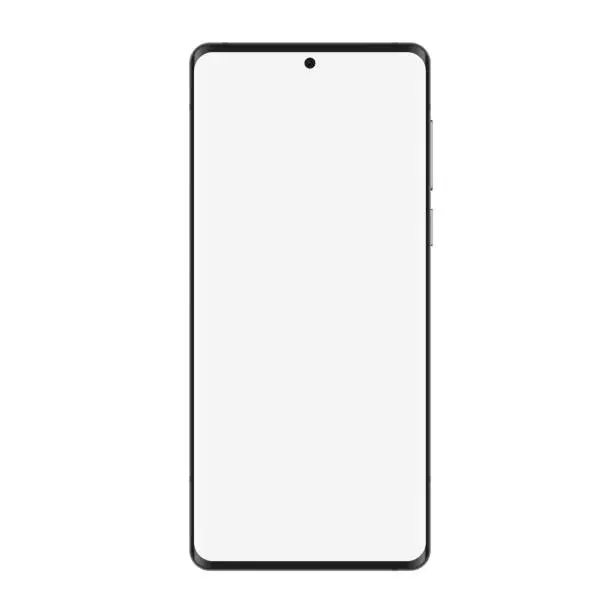 Vector illustration of Smartphone realistic mockup front view with blank screen
