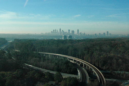 Atlanta Skyline with Marta Tracks-Atlanta Georgia