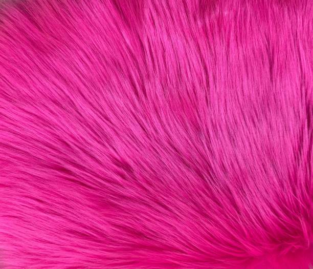 fuchsia shaggy long pile artificial fur texture - entablature imagens e fotografias de stock