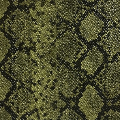 Green artificial leather texture with python snake skin print