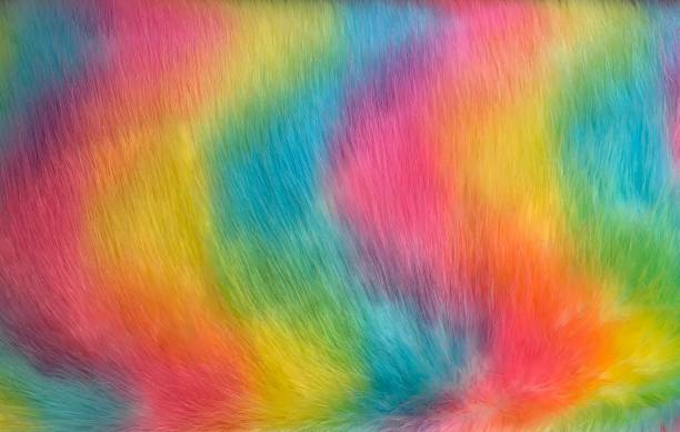 istock Multicolor shaggy artificial fur texture 1292099960