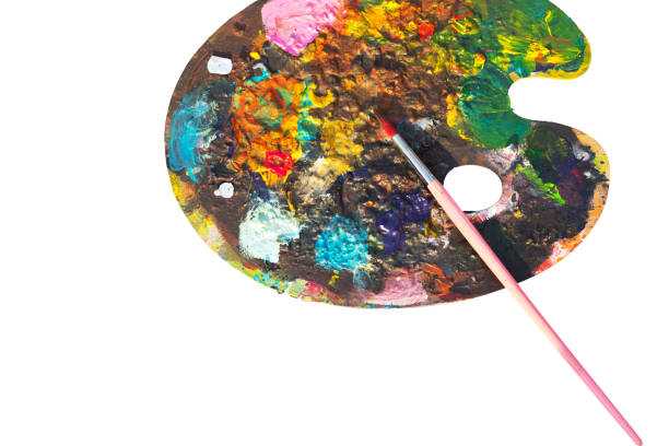 istock Paintbrush on artist's palette 1292100130