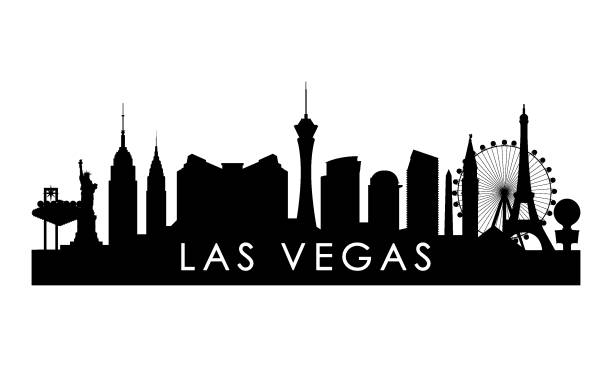 ÐÐµÑÐ°ÑÑ Las Vegas skyline silhouette. Black Las Vegas city design isolated on white background. las vegas stock illustrations