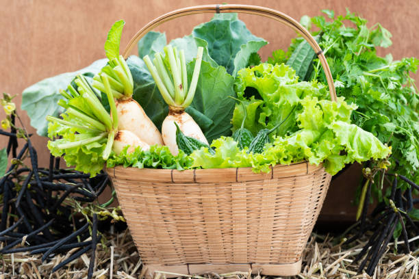 istock Vegetable harvest in woven baske 1292102606