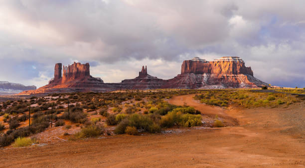 istock Monument Valley Tribal Park Arizona under a cloudy sky scenery 1292108896