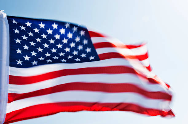 istock Close-up of American flag 1292109960