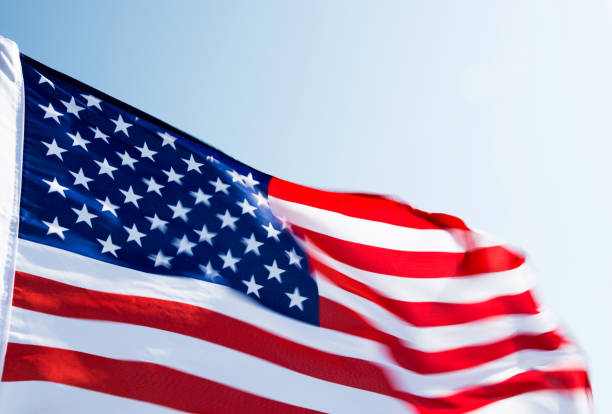 istock Close-up of American flag 1292109990