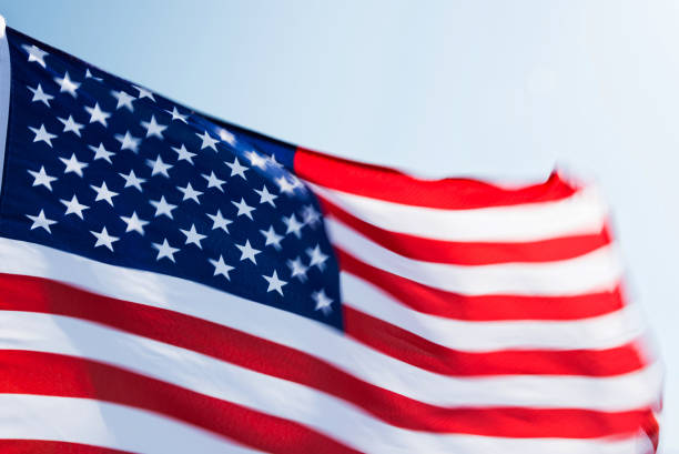 istock Close-up of American flag 1292109996
