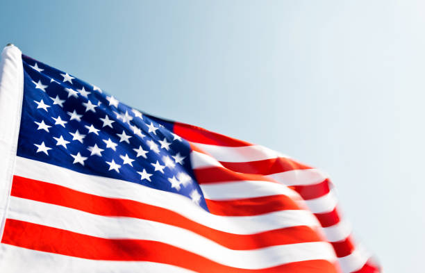 istock Close-up of American flag 1292109997