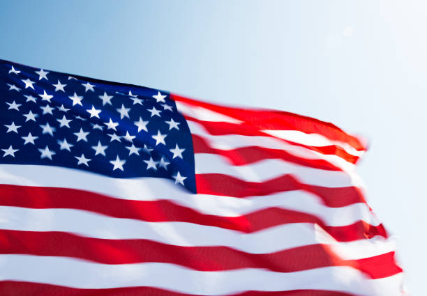 istock Close-up of American flag 1292110756