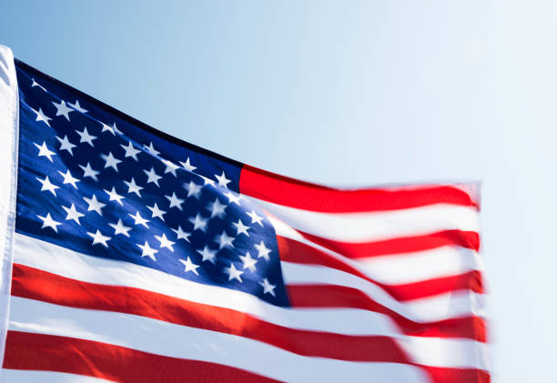 istock Close-up of American flag 1292110876