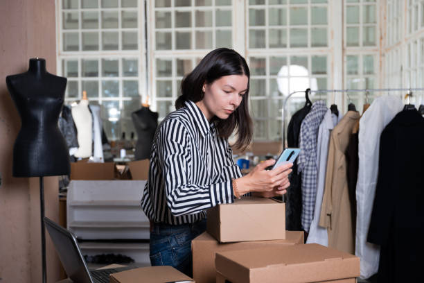 istock Small business, tailor shop, costume designer's workshop. 1292112989