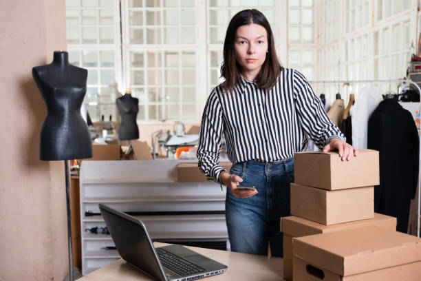 istock Small business, tailor shop, costume designer's workshop. 1292113365