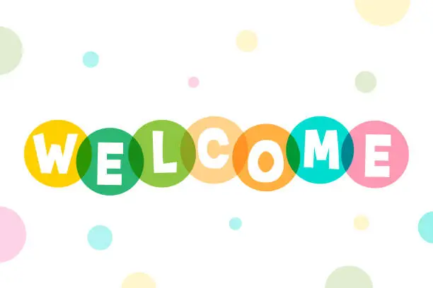 Vector illustration of Welcome lettering stock illustration