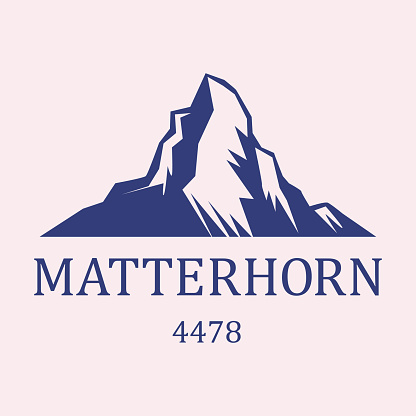 Matterhorn, Swiss Alps. Landscape of Alps with Matterhorn, vector illustration