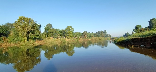 View along waterfront and Mekong river in Chiang Kong, Chiang Rai