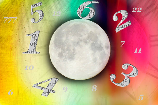 istock Full moon and numerology on rainbow background 1292118484