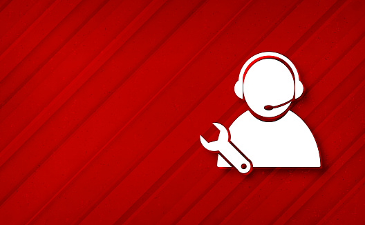 Tech support icon dreamy abstract red background diagonal stripe line pattern design backdrop illustration