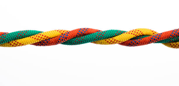 istock Four ropes are together on white background 1292120992