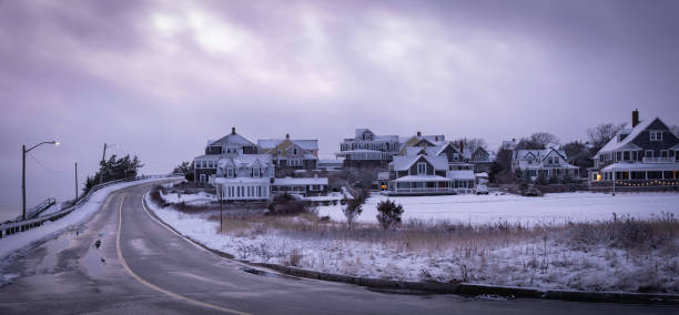 istock Iconic Neighborhoods on the Hill in Snow on Cape Cod 1292125530