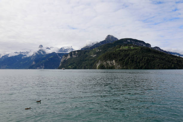istock Panoramic view of mountains range and Lake Lucerne, Vierwaldstattersee 1292126331