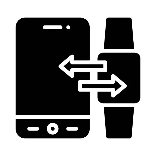 Vector illustration of Smartwatch sync icon, Mobile application vector illustration