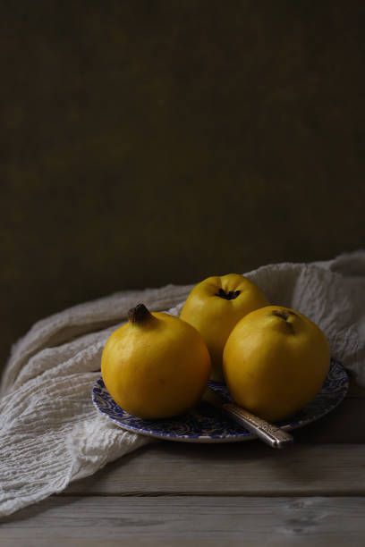 istock Rustic Style Table Set Up Quince in metal plate 1292136597