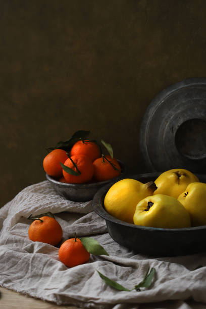 istock Rustic Style Table Set Up Quince in metal plate 1292136745