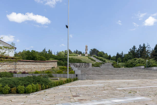 Panagyurishte, Bulgaria - May 30, 2020: Apriltsi National Memorial Complex in Historical town of Panagyurishte, Pazardzhik Region, Bulgaria