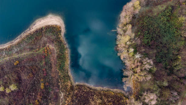 istock Lakeside, lakefront - aerial view 1292143660