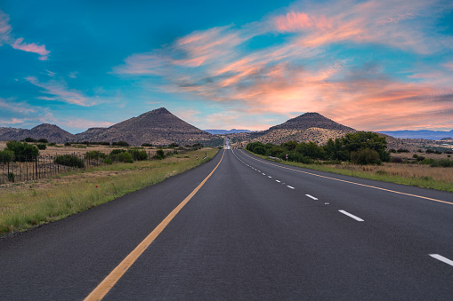 N1 highway through beautiful valleys and mountains to bloemfontein free state South Africa
