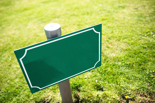 empty street sign on a park