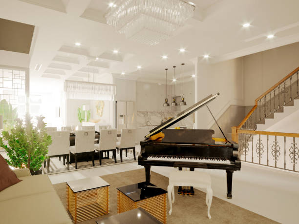 istock 3D Render of Living room 1292155456