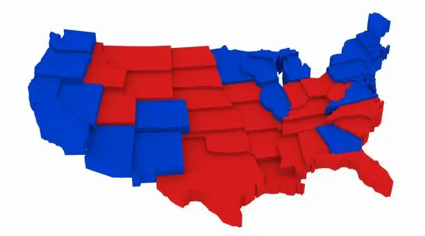 Photo of USA map Presidential Elections 2020. 3D Render Illustration