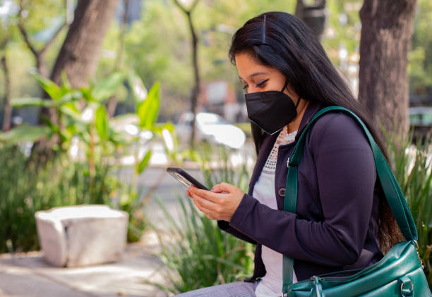 istock Business Woman With Face Mask 1292170510