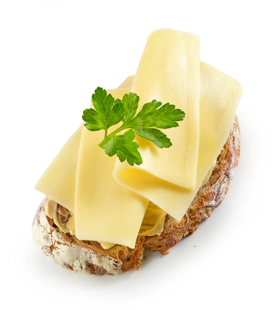 istock breakfast sandwich with cheese isolated on white background, top view 1292171169
