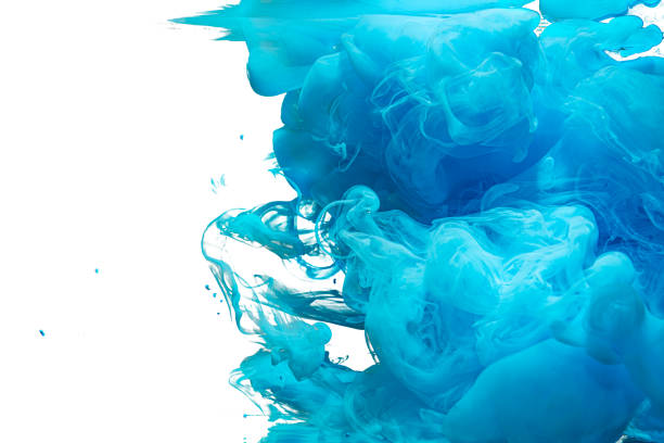 istock Abstract splash of blue acrylic paint. 1292184443