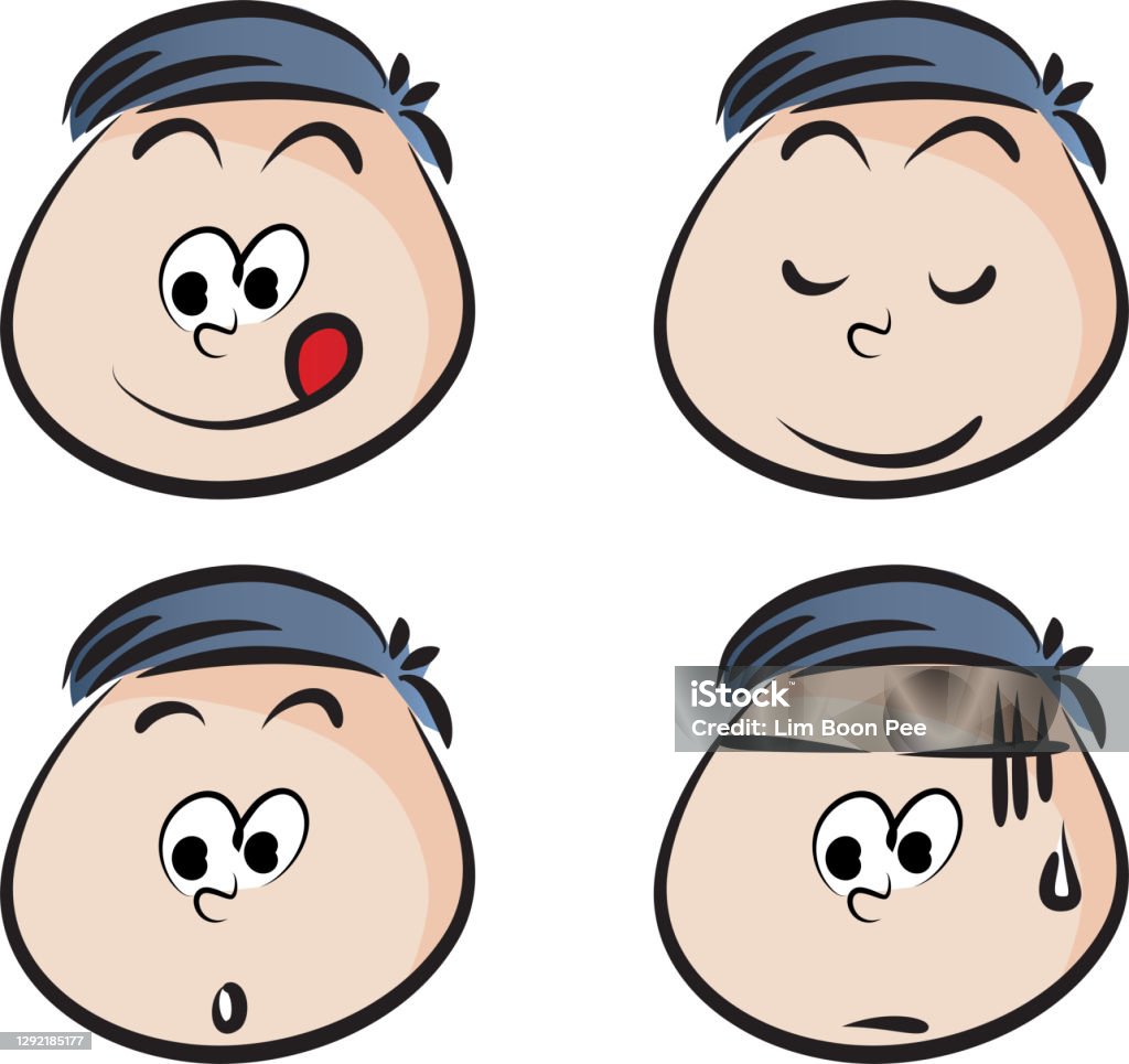 Vector Cartoon Fat Boy Emoji Little Girl Face Set Stock Illustration -  Download Image Now - Boys, Fat - Nutrient, Characters - iStock