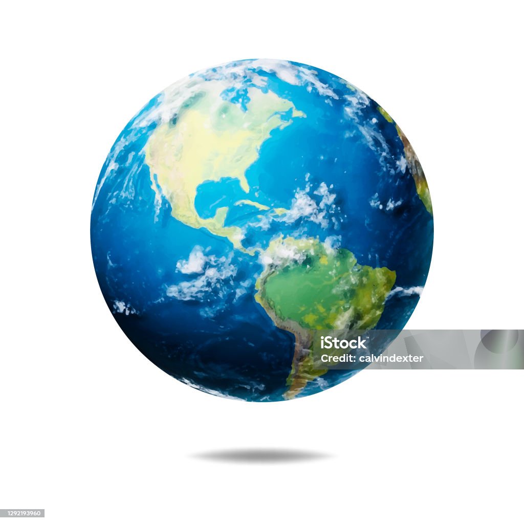 Illustrazione realistica del globo terrestre - arte vettoriale royalty-free di Pianeta Terra
