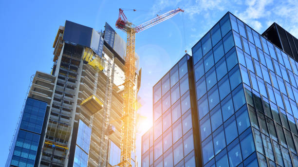 istock Abstract reflection of modern city glass facades. 1292197174