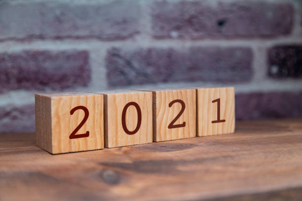 istock 2021 written on wooden blocks. 1292199686