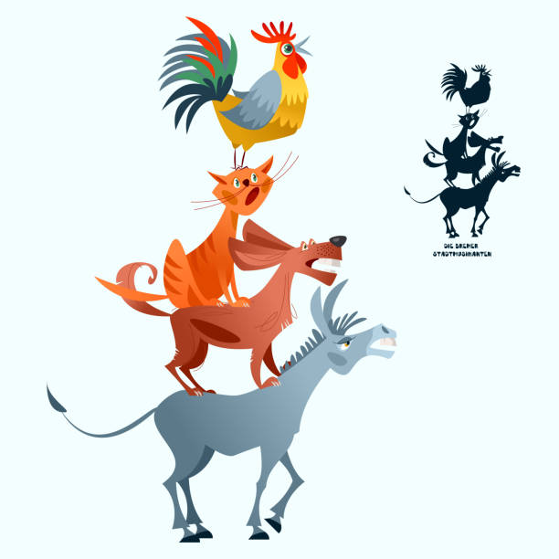 Ilustración de Los Músicos De La Ciudad De Bremen Un Cuento De Hadas Alemán y más Vectores Libres de Derechos de Músicos de la ciudad de Bremen - iStock Ilustración de Los Músicos De La Ciudad De Bremen Un Cuento De Hadas Alemán y más Vectores Libres de Derechos de Músicos de la ciudad de Bremen - iStock