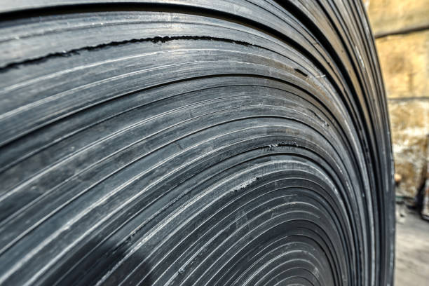 istock Large and heavy roll of conveyor belt 1292213091