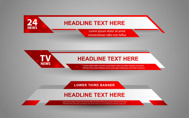 illustrations, cliparts, dessins animés et icônes de définir le vecteur de collecte de broadcast news lower thirds template layout design banner - partie inférieure