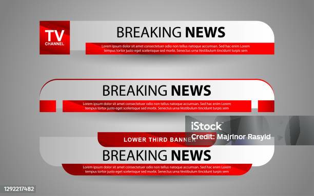 Set Collection Vector Of Broadcast News Lower Thirds Template Layout Design Banner Stock Illustration - Download Image Now