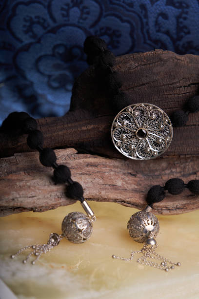 istock Women's precious jewelry accessory. Vintage necklace 1292217594