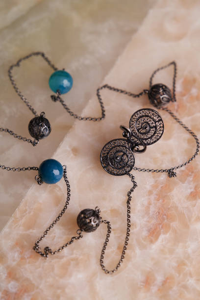 istock Women's precious jewelry accessory. Vintage necklace 1292217630
